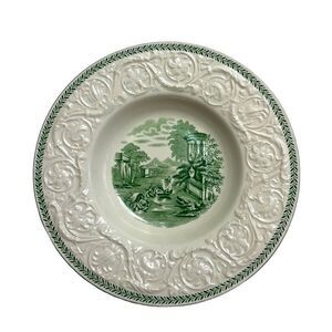 Wedgwood Patrician Torbay Green Rim Soup Bowl 8 1/2"